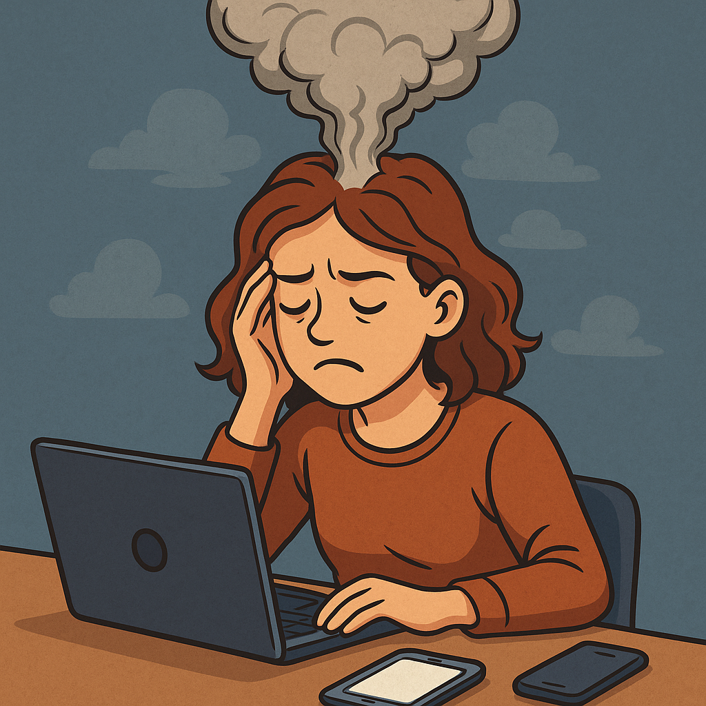 Conectat și gol: burnout-ul digital și epuizarea emoțională