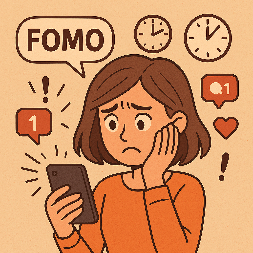 FOMO („fear of missing out”) + presiunea de a răspunde rapid = anxietate cronică.