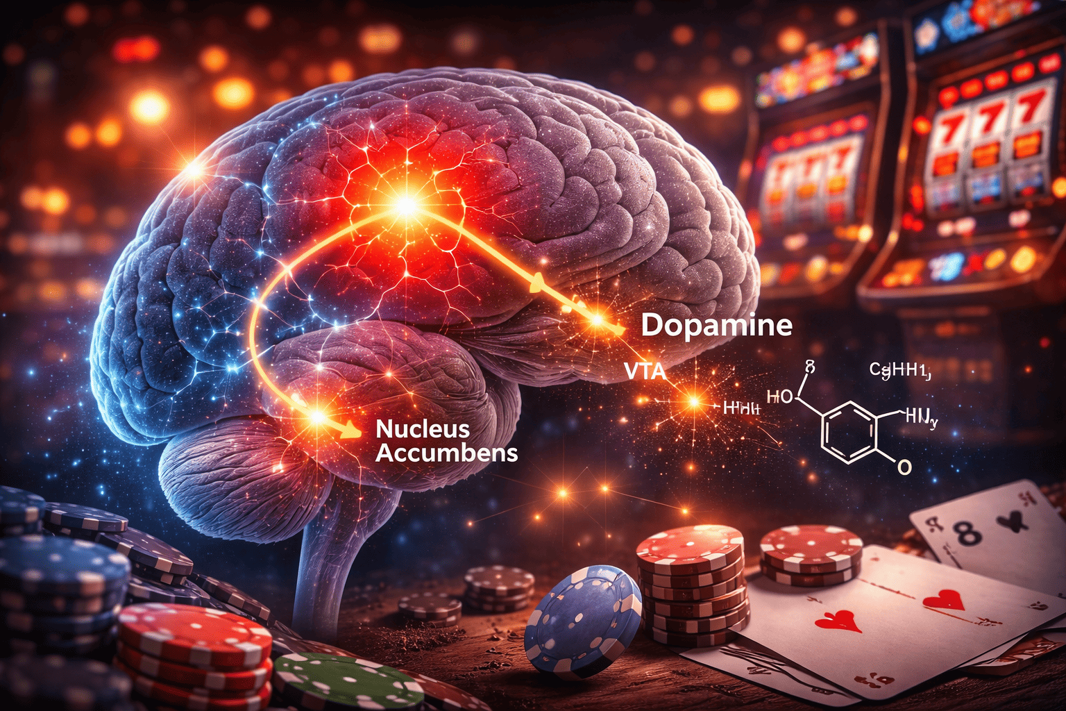 Ce se întâmplă în creier în dependența de jocuri de noroc